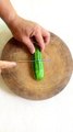 Art in Cucumber Carving into the Coconut Tree -- _vegetables _garnish _amazing _satisfying