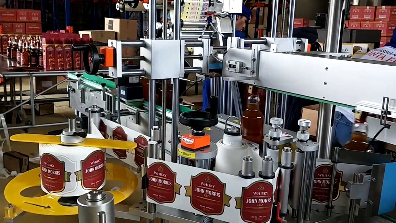 Auto Three Sides Square Bottle Label Applicator Front Back And Top