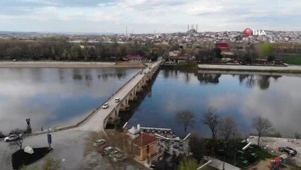 Edirne'de son yağışlarla birlikte Tunca ve Meriç Nehirleri'nin debisi 2 kat arttı