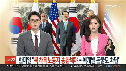 한미일 북핵대표 "북 해외노동자 송환해야…핵개발 돈줄도 차단"