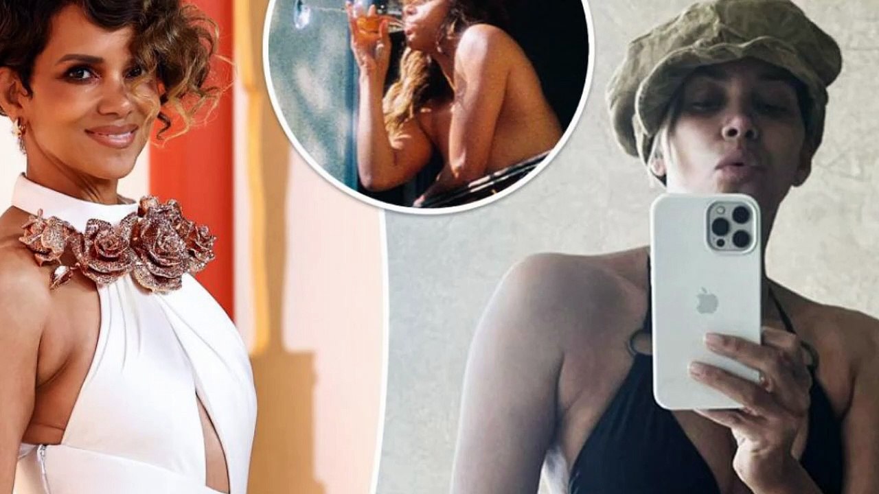 Halle Berry Poses Nude While Drinking Wine on Her Balcony - video