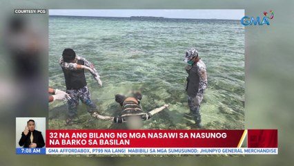 32 na ang bilang ng mga nasawi sa nasunog sa barko sa Basilan | UB