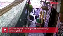 Ev sahibinin gözü önünde girdiği bahçeden saksıyı sırtlayıp götürdü