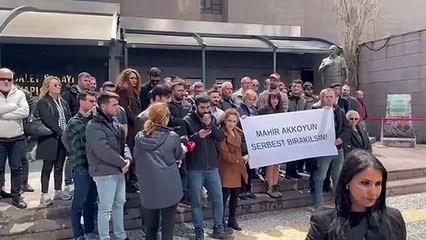 Mahir Akkoyun'a adliye önünde destek