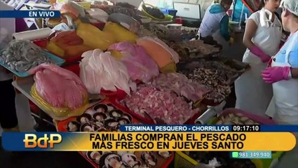 Download Video: Semana Santa: el kilo de bonito se vende a S/ 12 en el terminal pesquero de Chorrillos