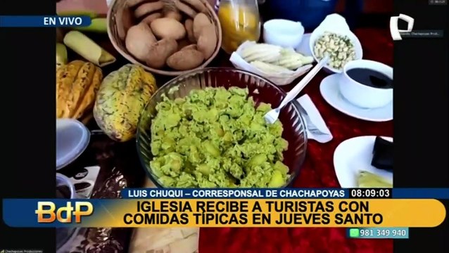 Chachapoyas: Iglesia recibe a turistas con comidas típicas en Jueves Santo