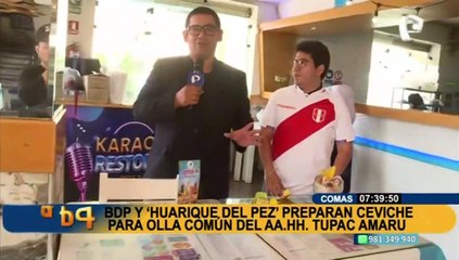 Semana Santa: BDP y "Huarique del pez" preparan ceviche para olla común en Comas
