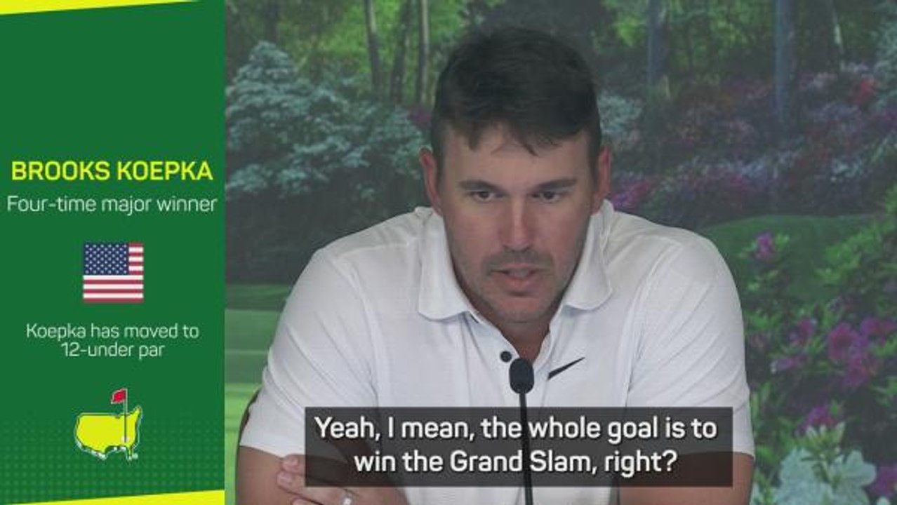 Koepka has goal of 'winning the Grand Slam' after taking healthy lead at the Masters