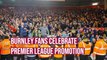 Burnley fans celebrate promotion to the Premier League