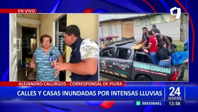 Emergencia en Piura: intensas lluvias inundan calles y casas del distrito de Castilla