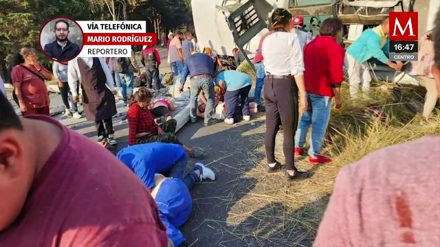 Dan de alta a 9 lesionados tras la volcadura de un camión en la México-Toluca