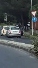 Person Gets Pushed Out of Moving Car