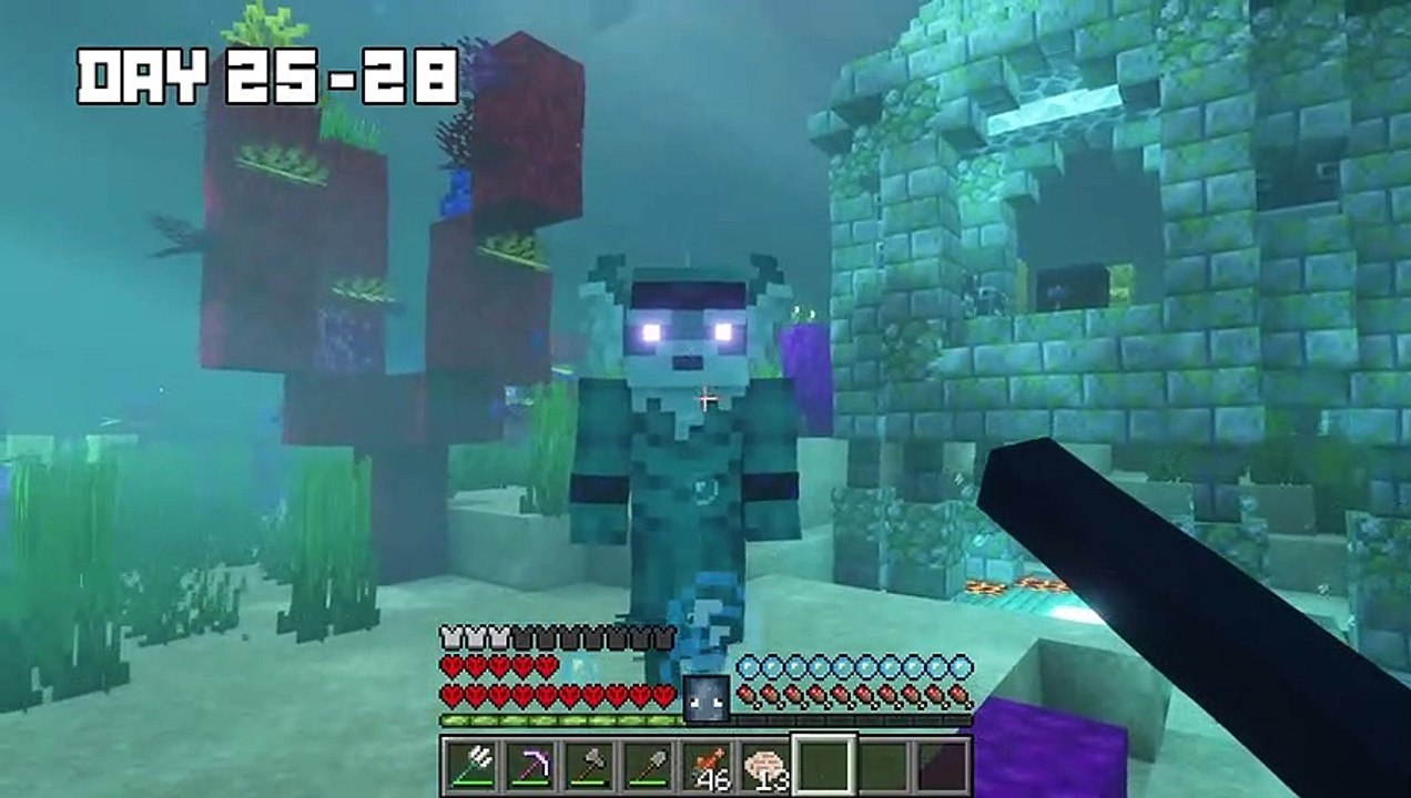 I Survived 100 DAYS as a SQUID in HARDCORE Minecraft!