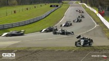 GB F3 2023 Oulton Park Race 1 Crash Scary Moment Car Back On Track