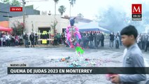 Realizan quema de Judas en las calles de Monterrey