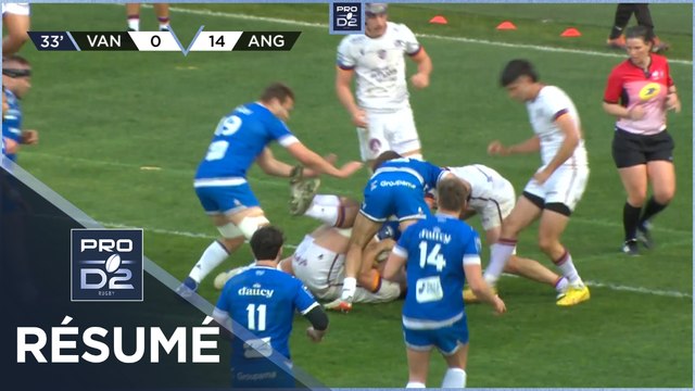 PRO D2 - Résumé RC Vannes-SA XV Charente: 33-21 - J27 - Saison 2022/2023