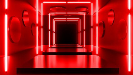 Red Neon Square VJ Loop