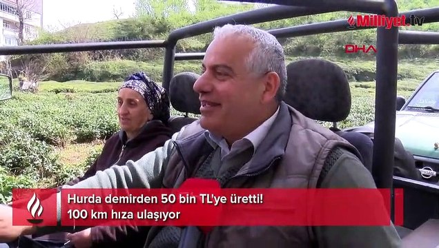 Hurda demirden 50 bin TL'ye üretti! 100 km hıza ulaşıyor