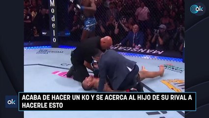 Acaba de hacer un KO y se acerca al hijo de su rival a hacerle esto