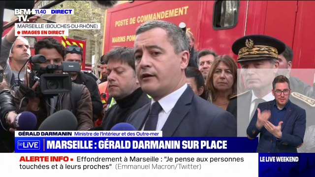 Effondrement à Marseille: Gérald Darmanin évoque entre 4 et 10 personnes sous les décombres