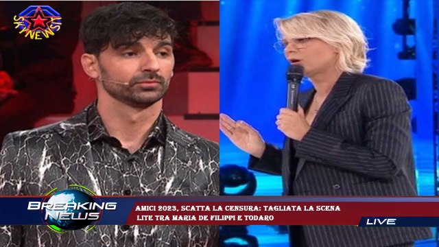 Amici 2023, scatta la censura: tagliata la scena lite tra Maria De Filippi e Todaro