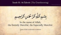 Quran- 81. Surat At-Takwir (The Overthrowing)- Arabic and English translation HD