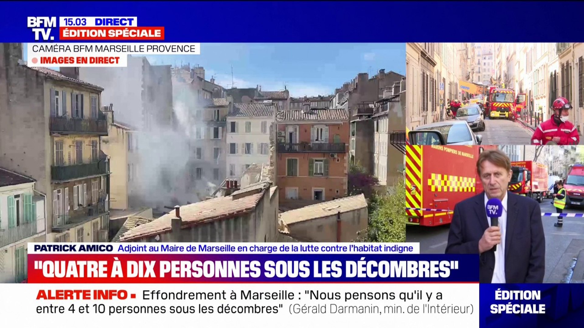 Effondrement à Marseille: "Ces immeubles ne posaient aucun problème  particulier", affirme Patrick Amico, adjoint au maire - Vidéo Dailymotion