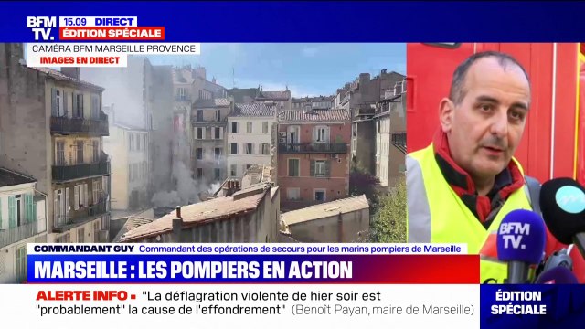 Effondrement d'un immeuble à Marseille: 105 pompiers et 38 véhicules sont toujours mobilisés, affirme le commandant Guy