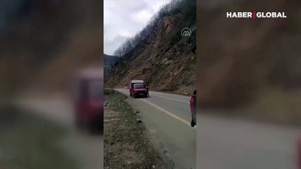 Korku dolu anlar: Yayla yolunda heyalan meydana geldi