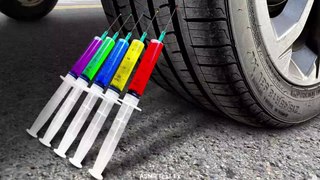 Car Tire Crushing and Smashing Different Objects: Satisfying ASMR Sounds