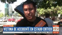 Víctima de accidente en Santa Cruz se encuentra en estado crítico