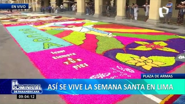 Semana Santa: alfombras florales reciben a fieles en Plaza Mayor de Lima