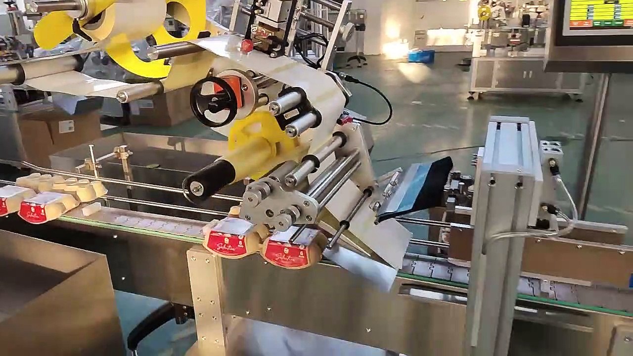 VKPAK Auto Egg Box Label Applicator Egg Box Sticker Labeling Machine