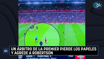 Un árbitro de la Premier pierde los papeles y agrede a Robertson