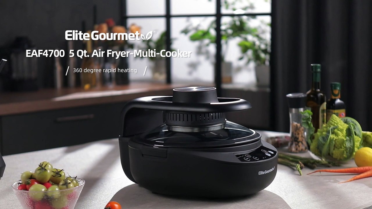 Elite Gourmet EAF4700 Digital 5Qt Air Fryer, Sears, Bakes, Roasts, Top & Bottom Heating Oil-Less Healthy Cooker, Temp_Timer Settings, PFOA-Free, Includes Recipes - Everything Else
