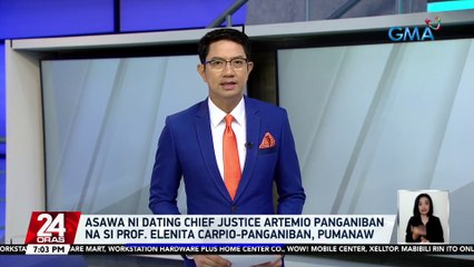 Asawa ni dating Chief Justice Artemio Panganiban na si Prof. Elenita Carpio-Panganiban, pumanaw | 24 Oras