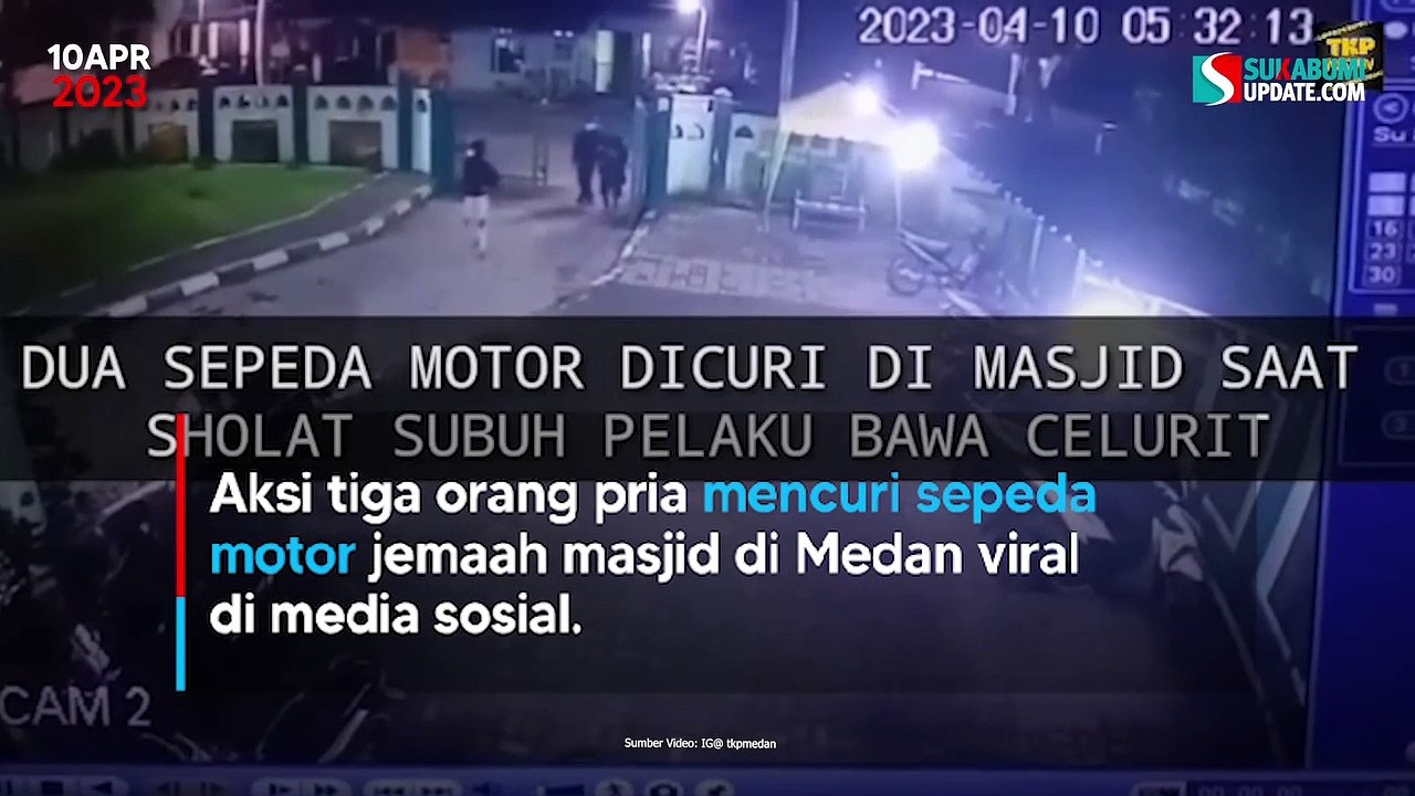 Bukannya Salat, Tiga Pria Ini Malah Curi 2 Motor Jemaah Masjid di Medan