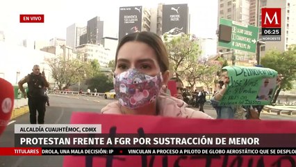 Protestan en la Glorieta de los Insurgentes por sustracción de menor