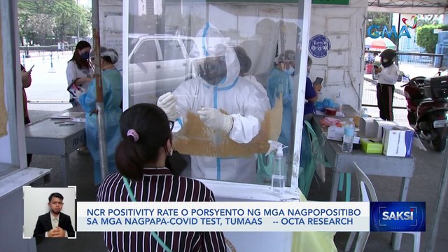 NCR positivity rate o porsyento ng mga nagpopositibo sa mga nagpapa-covid test, tumaas OCTA Research | Saksi