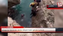 Antalya'da falezlerden denize atlayan kadını gençler kurtardı