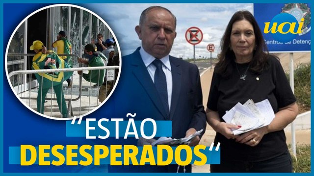 Bia Kicis e Izalci Lucas visitam presos por 8 de janeiro
