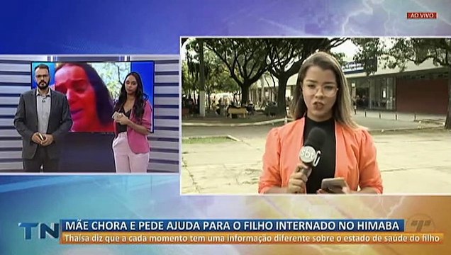 Mãe chora e pede ajuda para filho internado na Grande Vitória