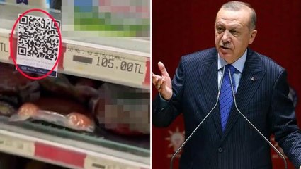 CHP'den etiket hamlesi! Marketteki QR kodu okutan vatandaşlar Cumhurbaşkanı Erdoğan'ın videosu ile karşılaştı