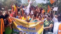 भाजपा महिला मोर्चा व अनुसूचित जाति मोर्चा ने किया राज्य सरकार के खिलाफ प्रदर्शन