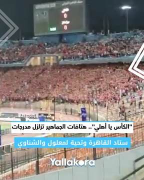 الكأس يا أهلي .. هتافات الجماهير تزلزل مدرجات ستاد القاهرة وتحية لمعلول والشناوي