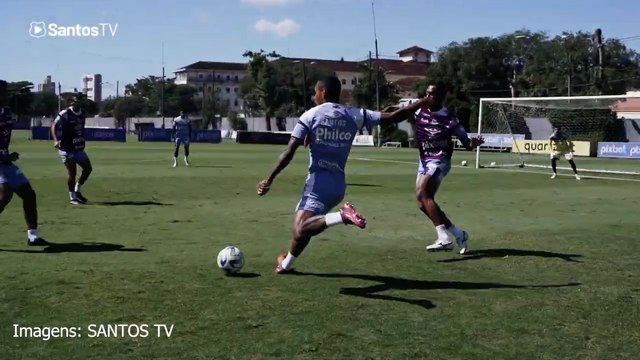 Santos treina forte antes de duelo contra o Botafogo-SP pela Copa do Brasil