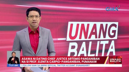 Asawa ni dating Chief Justice Artemio Panganiban na si Prof. Elenita Carpio-Panganiban, pumanaw | UB