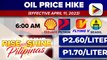 Higit P2 na dagdag-presyo sa gasolina at kerosene, at halos P2 na umento sa presyo ng diesel, ipatutupad ngayong Martes