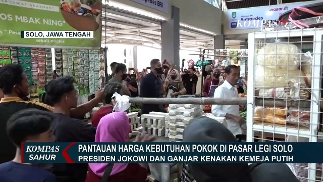 Pantau Harga Sembako di Solo, Presiden Jokowi & Gubernur Jateng Ganjar Pranowo ke Pasar Legi!