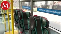 RTP de CdMx inicia pruebas de asientos infantiles en autobuses; conoce cómo son